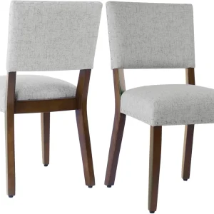 Open Ba Dining Chair | Upholstered Dining Chairs | Dining Chairs Set Of 2 With Nailhead Trim | Decorative Home Furniture, Gray