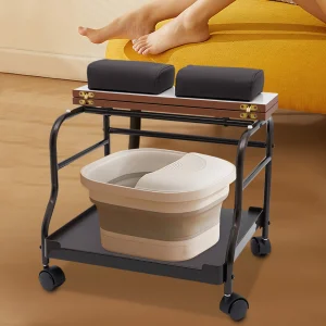 Pedicure Trolley Cart Beauty Salon Nail or Foot Rest Bath Spa Portable Storage Stool Stand with Caster for Hair Home Bathrooms