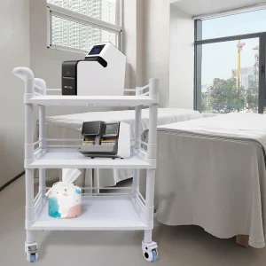 3 Tier Rolling Cart Medical Carts with Ｗheels Beauty Salon SPA Medical Rolling Cart Commercial Hospital Office Lab Cart